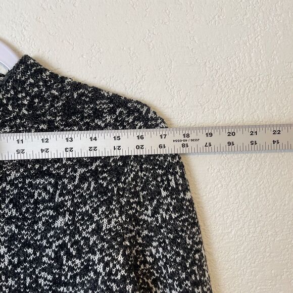 J Jill Pure Sweater Womens Small Black White Ombre Knit Tunic Mock Neck Pullover - Picture 7 of 13